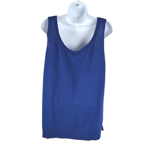 Talbots Tank Top Womens 2X Blue Cotton Rayon Solid Basic Sleeveless NWT TP-3581 - Picture 4 of 7